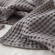 Cobertor Xadrez Waffle de Algodão para Conforto e Estilo