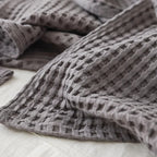 Cobertor Xadrez Waffle de Algodão para Conforto e Estilo