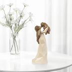 Escultura de Resina Menina com Cachorro - Decoração Esculpida à Mão