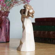 Escultura de Resina Menina com Cachorro - Decoração Esculpida à Mão